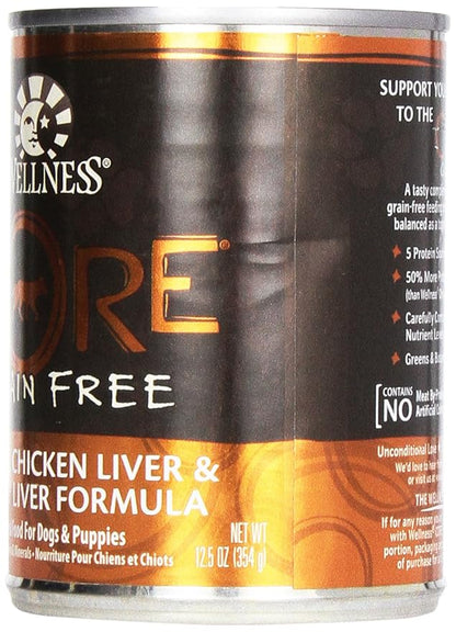 Wellness Core Grain Free Dog Food: Turkey, Chicken Liver, & Turkey Liver Formula, 12.5 oz