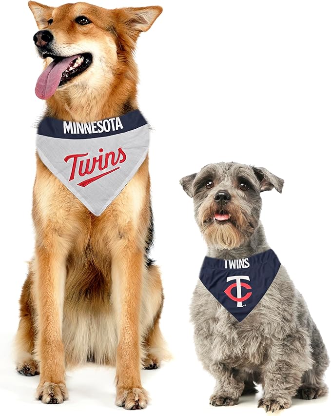 Pets First TWN-3217-L-XL MLB Minnesota Twins Reversible Pet Bandana, Large/X-Large, MLB Team Color