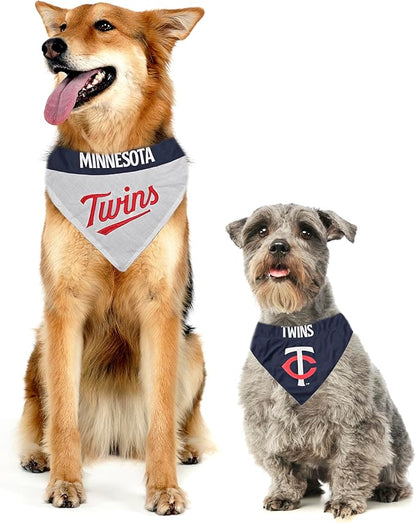 Pets First TWN-3217-L-XL MLB Minnesota Twins Reversible Pet Bandana, Large/X-Large, MLB Team Color