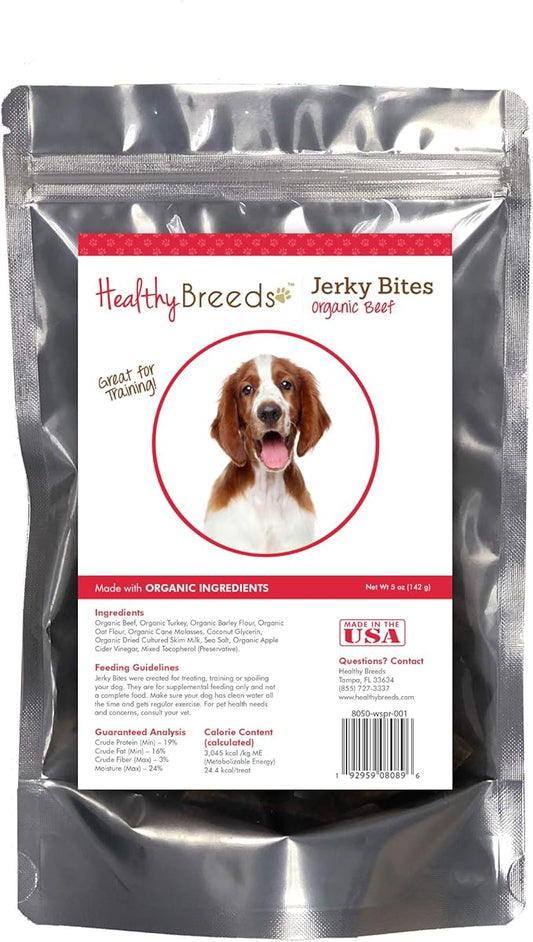 Healthy Breeds Welsh Springer Spaniel Jerky Bites Beef Recipe Dog Treats 5 oz