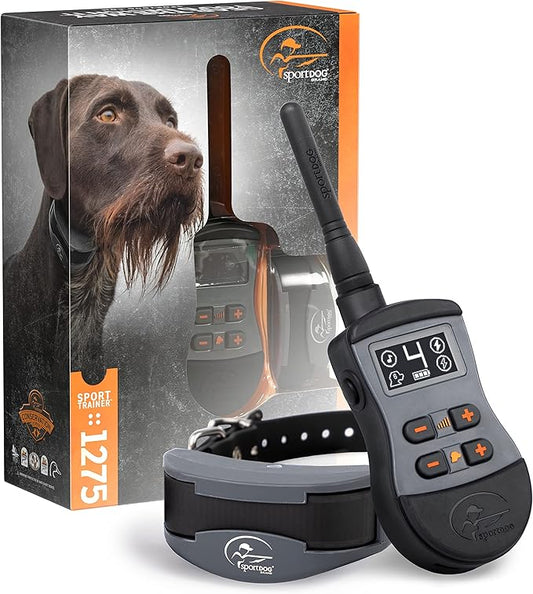 SportDOG Brand SportTrainer 1275 Dog Training Collar - 3/4 Mile Range - Bright, Easy to Read OLED Screen - Waterproof, Rechargeable Remote Trainer with Tone, Vibration, and Static, Black