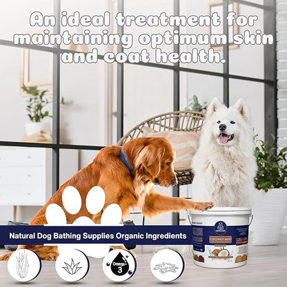 Madra Mor Coconut Mud Dog Wash Spa Essentials | Dog Grooming | Dry Skin Treatment | 7.5lb Pail with Worldwide Nutrition Multi-Purpose Keychain