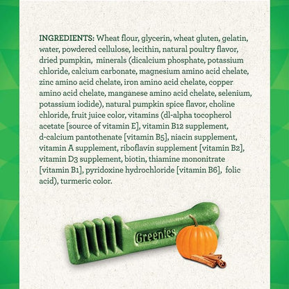 Greenies Pumpkin Spice Flavor Teenie Size, Veterinarian-Recommended for Dental Care, Dog Treat Chews, Limited Edition, 12 oz., Pack of 43
