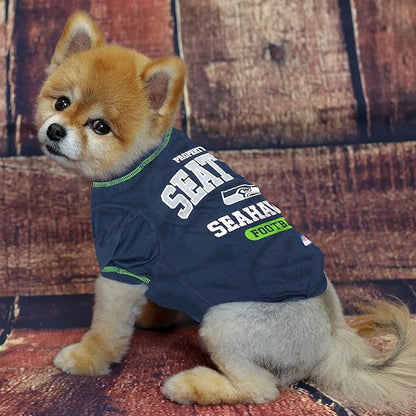 Pets First PET SHIRT for Dogs & Cats - NFL SEATTLE SEAHAWKS Dog T-Shirt, Small. - Cutest Pet Tee Shirt for the real sporty pup