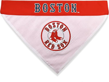 Pets First MLB Boston RED SOX Reversible Bandana Size XX-Large for Dogs & Cats. 2 Sided Sports Bandana,Premium Embroidery Team Logo, All MLB Teams Available