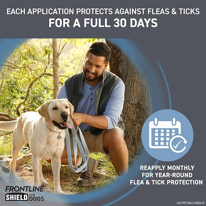 FRONTLINE Shield Flea & Tick Treatment for Large Dogs 41-80 lbs., Count of 6