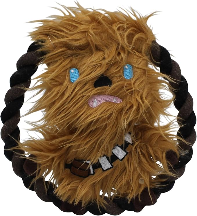 Star Wars for Pets Plush Chewbacca Rope Frisbee Dog Toy | Soft Star Wars Squeaky Dog Toy | Adorable Toys for All Dogs, Official Dog Toy Product of Star Wars for Pets