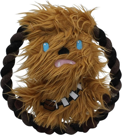 Star Wars for Pets Plush Chewbacca Rope Frisbee Dog Toy | Soft Star Wars Squeaky Dog Toy | Adorable Toys for All Dogs, Official Dog Toy Product of Star Wars for Pets