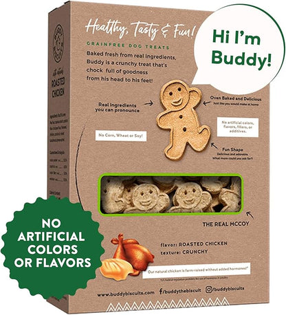Buddy Biscuits 14 oz Box of Grain-Free Crunchy Dog Treats Made with Natural Roasted Chicken