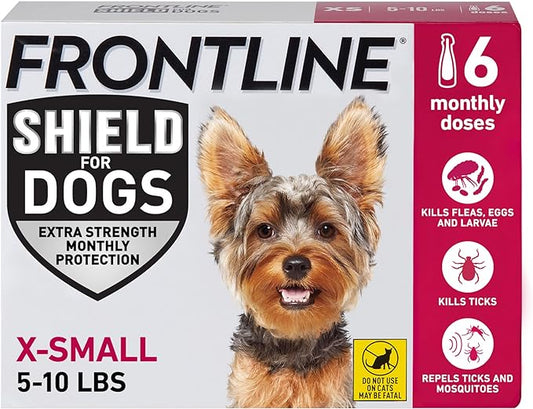 FRONTLINE Shield Flea & Tick Treatment for X-Small Dogs 5-10 lbs., Count of 6