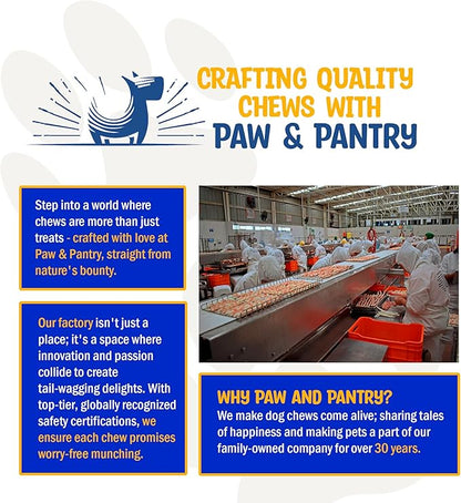 Paw & Pantry 12" Beef Collagen Sticks for Dogs (20 Pk) - Rawhide Free All Natural Collagen Chews for Dogs - Long Lasting Dog Collagen Sticks - Dog Treats Promote Hip, Joint, Skin, Coat, Dental Health