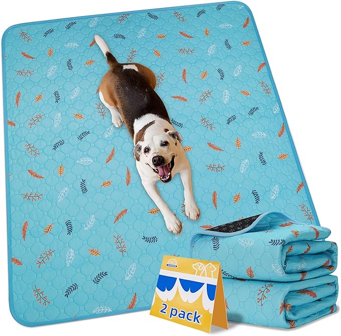 Washable Pee Pads for Dogs Extra Large 36" x 72" 2-Pack, Reusable Puppy Pads Pet Training Pads, Waterproof Dog Pee Pads for Crate, Whelping Pad, Non-Slip Protects Against Urine Leakage