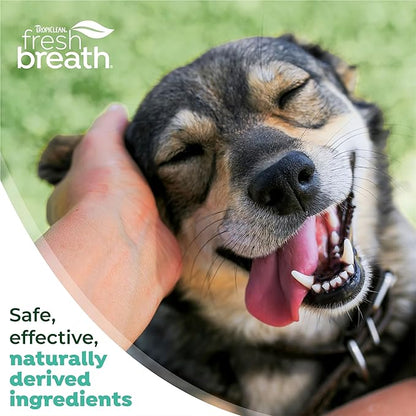 TropiClean Fresh Breath Dog Oral Care Kit for Large Dogs | Total Care System for Plaque & Tartar Control | Dog Tooth Brushing Kit for Large Dogs