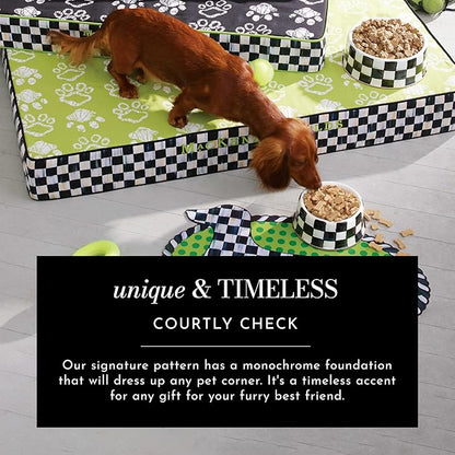 MacKenzie-Childs Courtly Check Pet Bowl, Cute Cat and Dog Bowl, Small