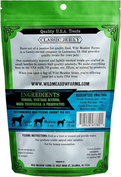 Wild Meadow Farms - Classic Venison Minis, Soft Jerky Training Treats for Dogs, Grain-Free, All-Natural & Perfectly Sized for Training, High-Value Rewards in a Convenient 3.5 Ounce Pouch