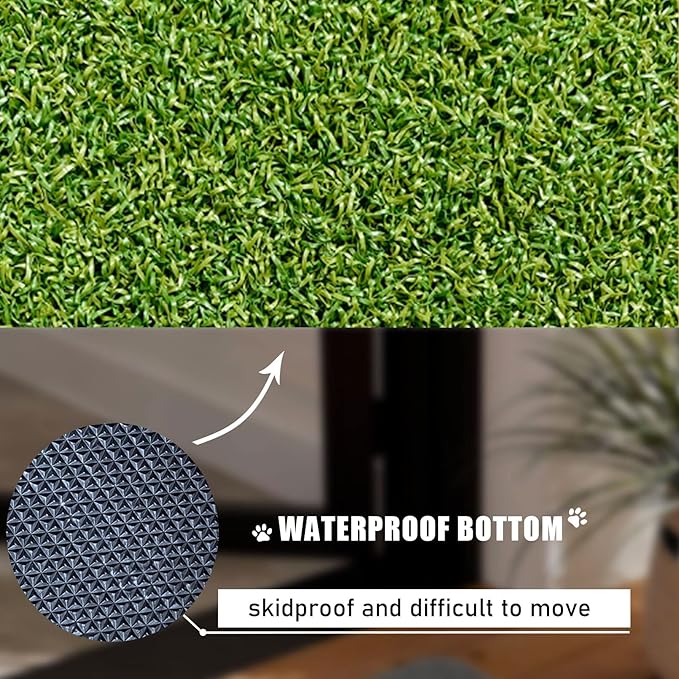 BNOSDM Artificial Grass Pad for Dogs, 23 * 15 Reusable Fake Grass Pee Pad for Puppy Potty Training Rug - Turf Grass Dog Potty for Indoor/Outdoor Easy to Clean