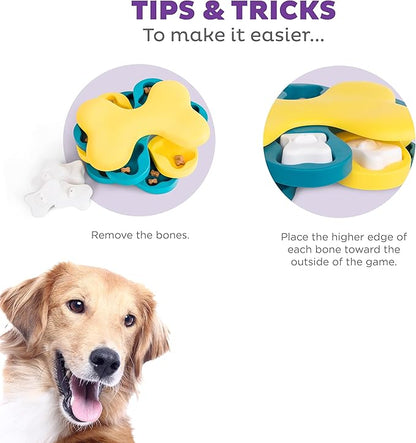 Outward Hound Nina Ottosson Dog Tornado Dog Puzzle Interactive Treat Puzzle Dog Enrichment Dog Toy, Level 2 Intermediate, Blue