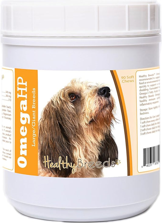 Healthy Breeds Petits Bassets Griffons Vendeen Omega HP Fatty Acid Skin and Coat Support Soft Chews 90 Count