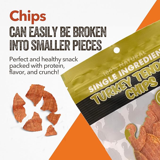 Gaines Family Farmstead Turkey Tendon Chips for Dogs, All-Natural, Grain-Free, Soy-Free, Dye-Free, Healthy Dog Treats for All Ages & Breeds, Puppies, Made in USA, 5 oz