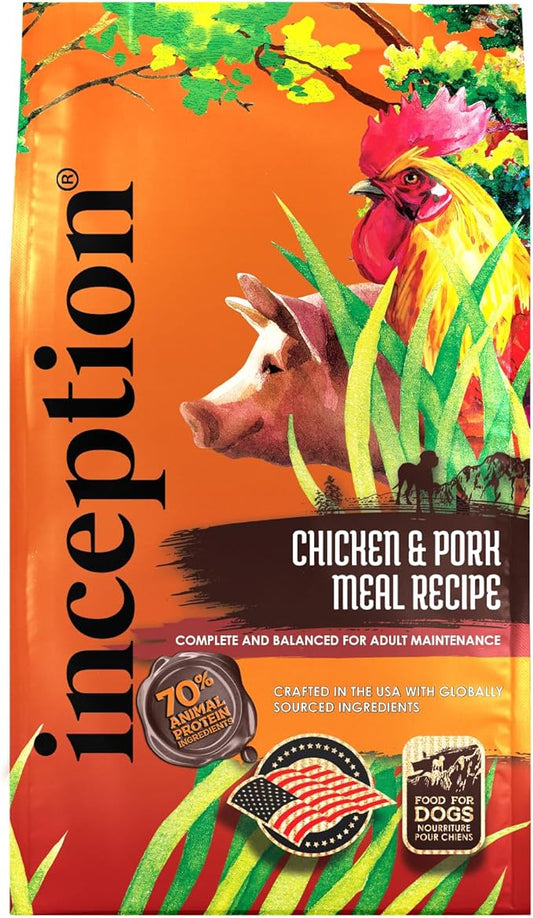 Inception® Dry Dog Food Chicken & Pork Meal Recipe – Complete and Balanced Dog Food – Legume Free Meat First Dry Dog Food – 27 lb. Bag