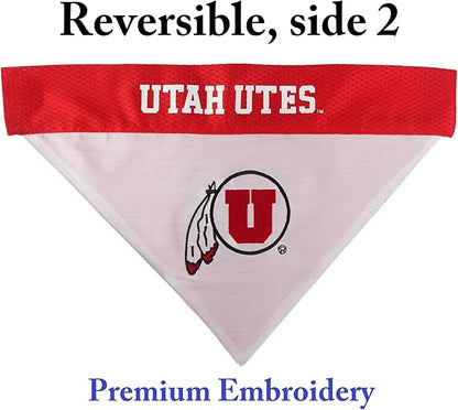 Pets First Collegiate Pet Accessories, Reversible Bandana, Utah Utes, Small/Medium