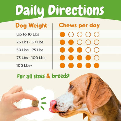 Probiotics for Dogs - Digestive Enzymes for Gut Health, Diarrhea & Bowel Support, Seasonal Allergies, Dog Supplement for Pet Immune System, Dog Vitamin - 120 Soft Chews - Chicken