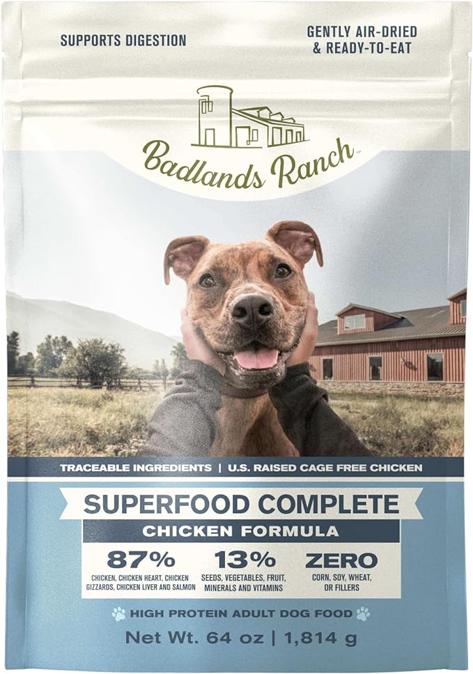 by Katherine Heigl- Superfood Complete, Air-Dried Adult Dog Food - High Protein, Zero Fillers, Superfood Nutrition (64 oz., Premium Chicken)