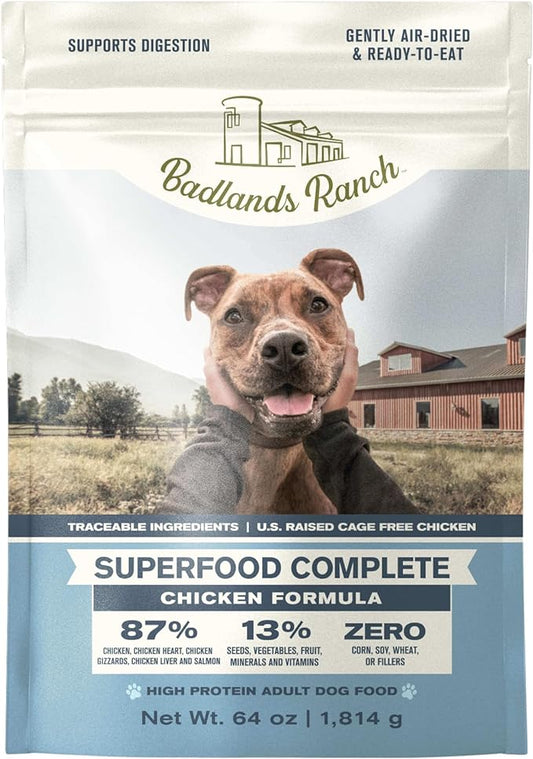 by Katherine Heigl- Superfood Complete, Air-Dried Adult Dog Food - High Protein, Zero Fillers, Superfood Nutrition (64 oz., Premium Chicken)