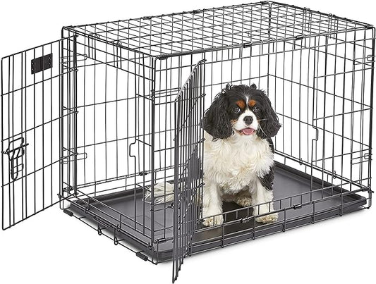 MidWest Homes for Pets Newly Enhanced Double Door iCrate Dog Crate, Includes Leak-Proof Pan, Floor Protecting Feet, Divider Panel & New Patented Features