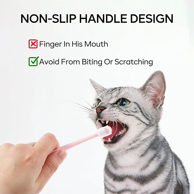 Pet Dental Care Set - Cat Toothbrush & Dog Toothbrush - Tooth Brush for Dogs Small Breed - Kitten Tooth Brushing Kit - Ideal for Maintaining Oral Health and Fresh Breath