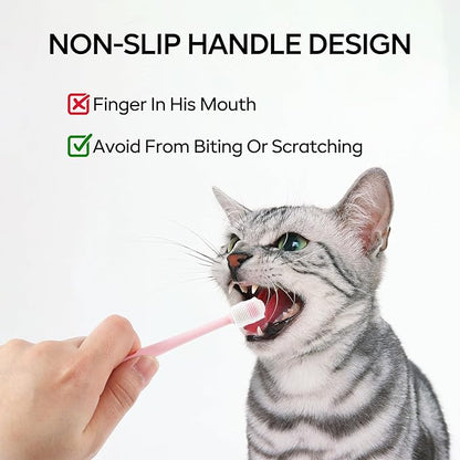 Pet Dental Care Set - Cat Toothbrush & Dog Toothbrush - Tooth Brush for Dogs Small Breed - Kitten Tooth Brushing Kit - Ideal for Maintaining Oral Health and Fresh Breath