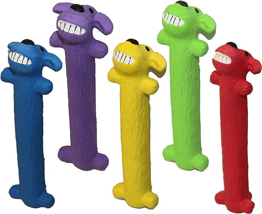 Multipet Original Loofa Dog Latex Ruff 6" Dog Toy, Assorted Colors for small breeds.