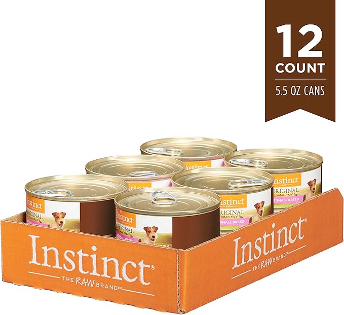 Instinct Original Small Breed Grain Free Real Chicken Recipe Natural Wet Canned Dog Food, 5.5 oz. Cans (Case of 12)