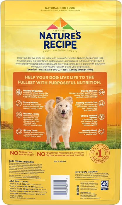 Nature′s Recipe Chicken, Barley & Brown Rice Recipe Dry Dog Food, 4 lb. Bag