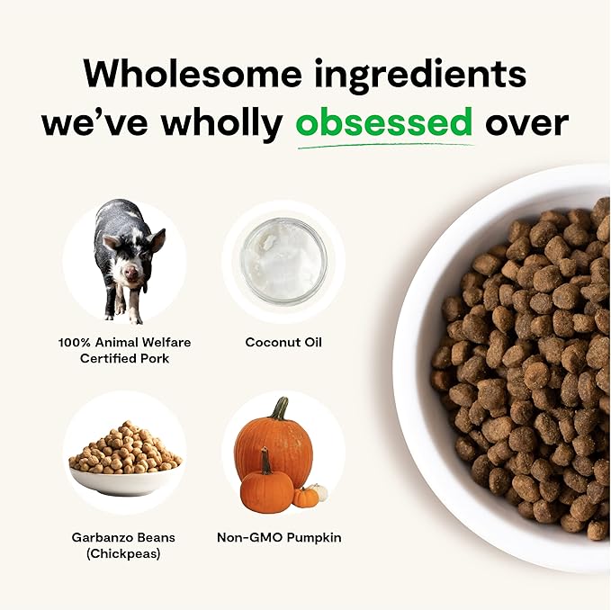 Open Farm Farmer's Table Pork Grain-Free Dry Dog Food, Family Farmed Pork Recipe with Non-GMO Superfoods and No Artificial Flavors or Preservatives, 4 lbs