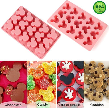 3Pcs Gummy Mouse Candy Molds, Non-stick Silicone Candy Molds for Making Crayons, Chocolate,Cake Pops, Ice tube,wax melt