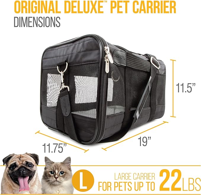 Sherpa Original Deluxe Pet Carrier, Large, Black