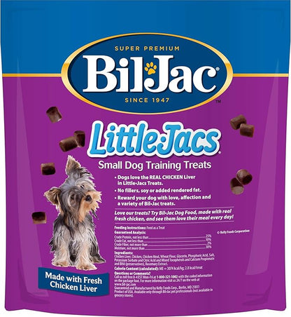 Bil-Jac Little Jacs Small Dog Training Treats - Soft Chicken Liver Dog Treats for Puppy Rewards - Real Chicken, No Fillers, 16oz Resealable Double Zipper Pouch (2-Pack)
