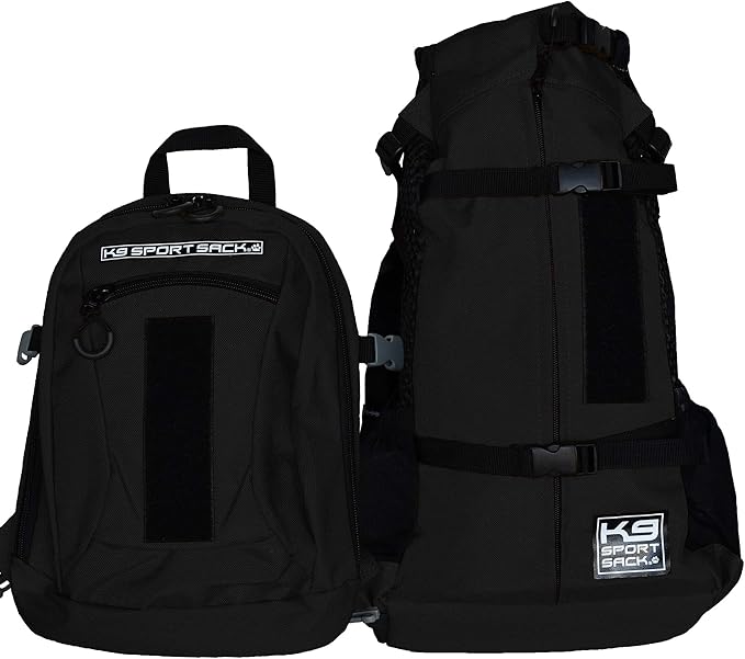 K9 Sport Sack | Adjustable Dog Carrier Backpack (Large, Plus 2 - Jet Black)