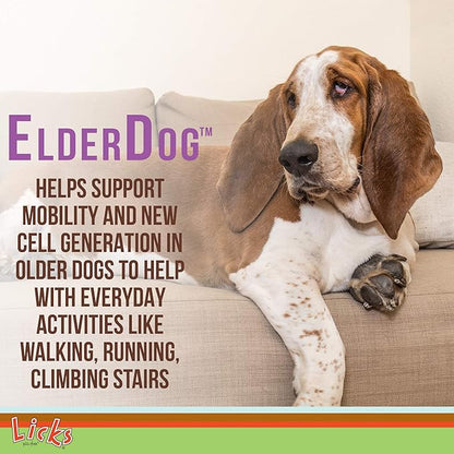 Licks Pill-Free ElderDog - Older Dog Vitamins and Supplements - Joint & Immune Support Supplements for Dogs - Dog Coat & Digestion Supplement for Senior Dogs - Gel Packets - Roasted Chicken, 10 Use