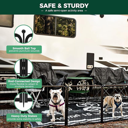 FXW Rollick Dog Playpen for Yard, RV Camping│Patented, 24 inch 48 Panels