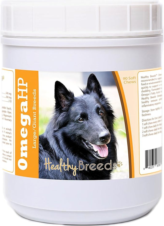 Healthy Breeds Belgian Sheepdog Omega HP Fatty Acid Skin and Coat Support Soft Chews 90 Count