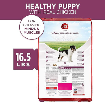 Purina ONE Plus Healthy Puppy Formula High Protein Natural Dry Puppy Food with Added Vitamins, Minerals and Nutrients - 16.5 lb. Bag