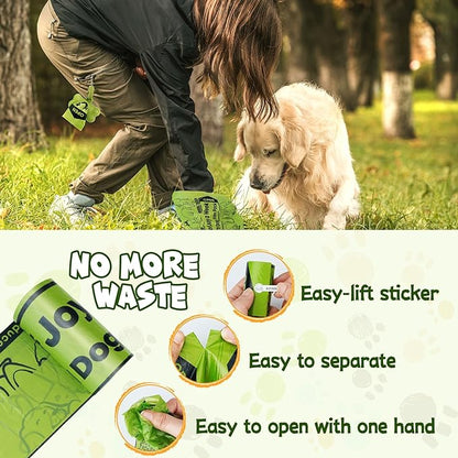 KIPRITII Strong-Endurance Dog Poop Bag Set with Dispenser & Leash Clip, Thick Waste Poop Bags for Puppy/Small/Medium/Large Dog & Cat