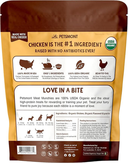 Petsmont Meat Munchies - Organic Dog Chicken Jerky Treats - 5oz