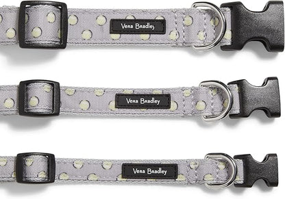 Vera Bradley Women's Recycled Lighten Up Water-repellent Adjustable Pet Collar, Tennis Ball Dots, Large