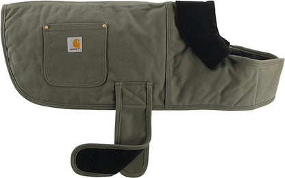 Carhartt Firm Duck Insulated Dog Chore Coat Army Green/Brass , Large