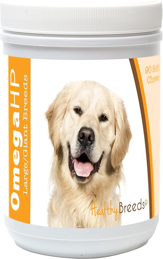 Healthy Breeds Golden Retriever Omega HP Fatty Acid Skin and Coat Support Soft Chews 90 Count