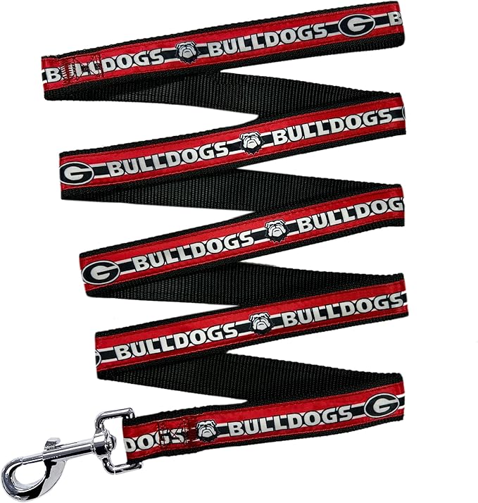 NCAA PET Leash, Large, Georgia Bulldogs, Dog Leash, Shiny & Colorful Leash for Dogs & Cats Licensed by The NCAA, New Version