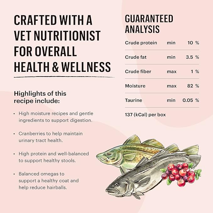 The Honest Kitchen Grain Free Minced Salmon & Cod in Fish Broth Gravy Wet Cat Food, 2.8 oz x12